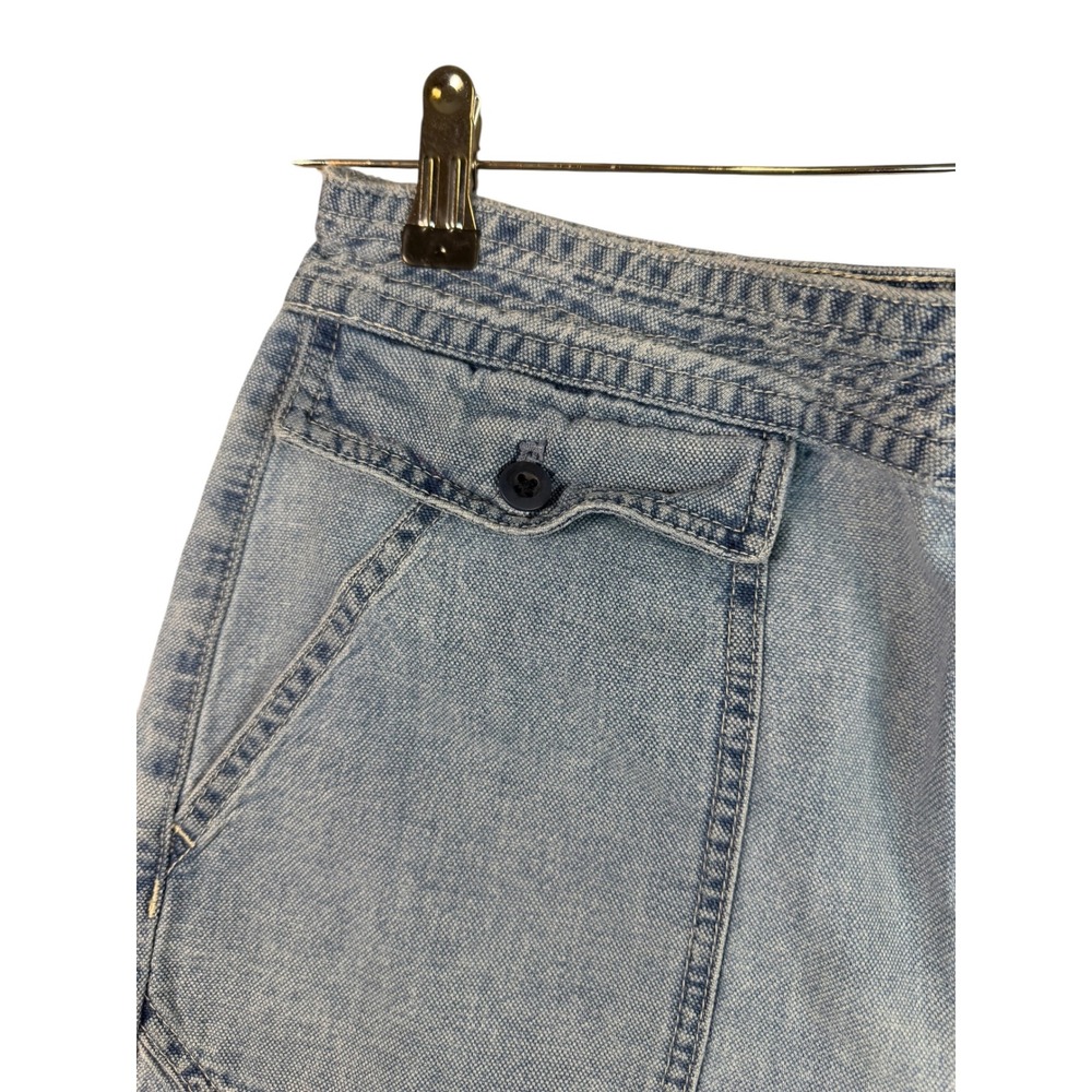 J.Crew Denim Women Light Wash High Rise Utility Patch Pocket Jean Shorts Size 8 - Picture 2 of 6
